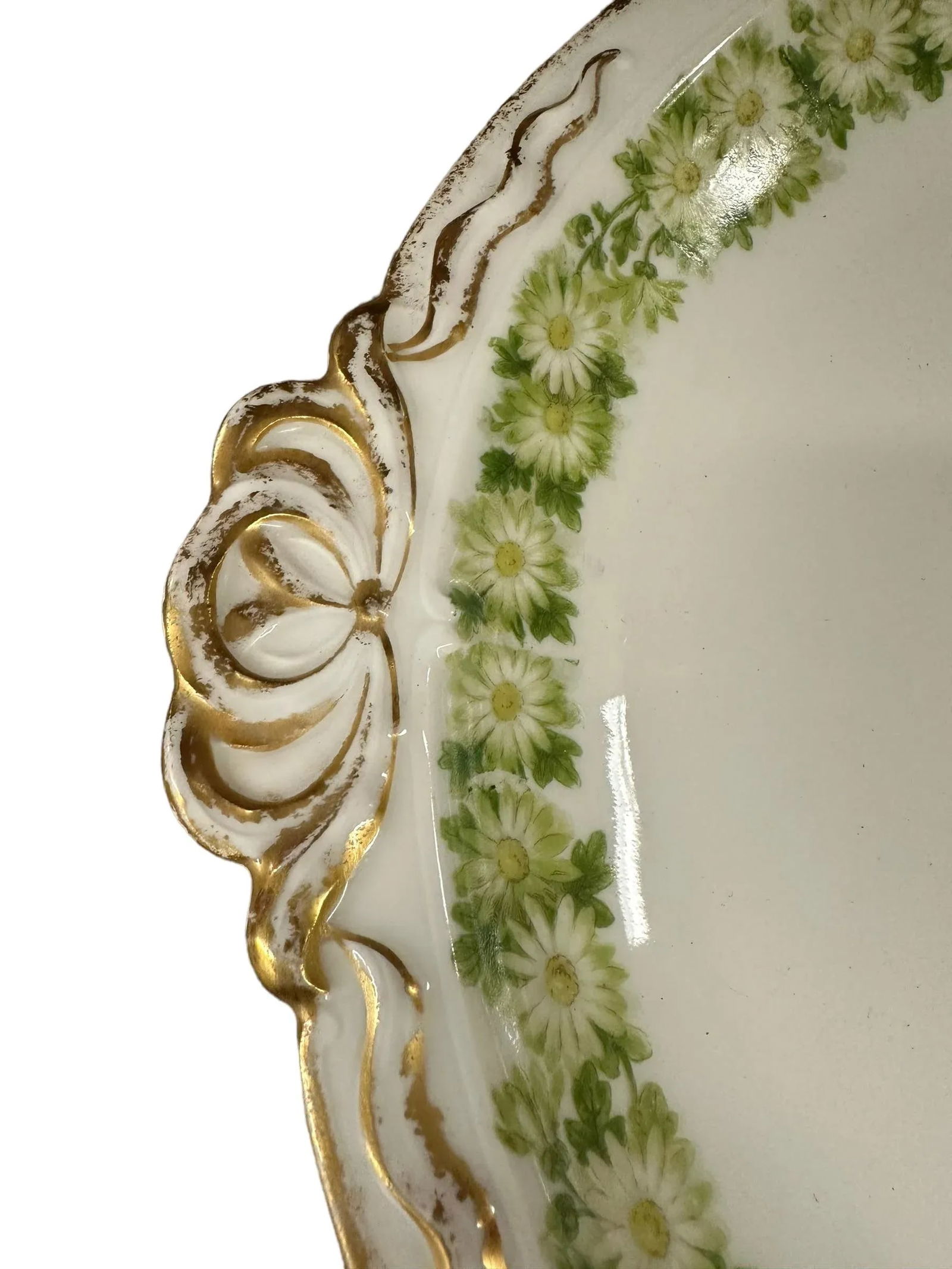 Antique Haviland Limoges Gilded Platter With Daisy Chain Pattern - 5