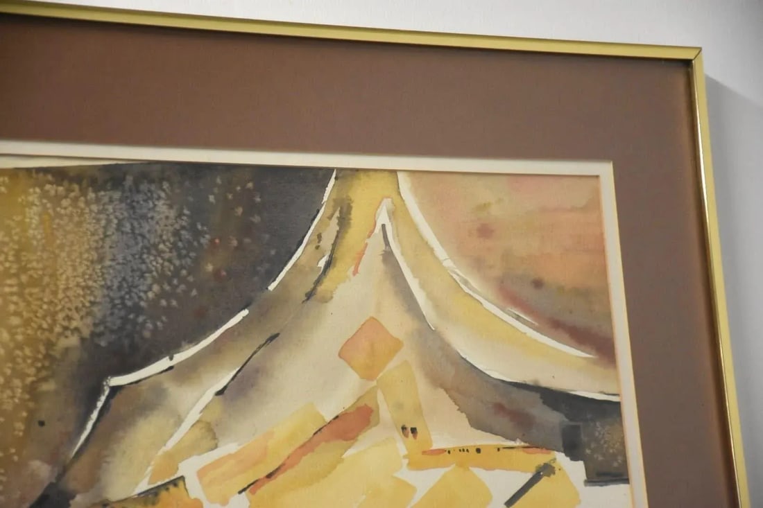 Mid Century Modern Abstract Watercolor Painting - 4