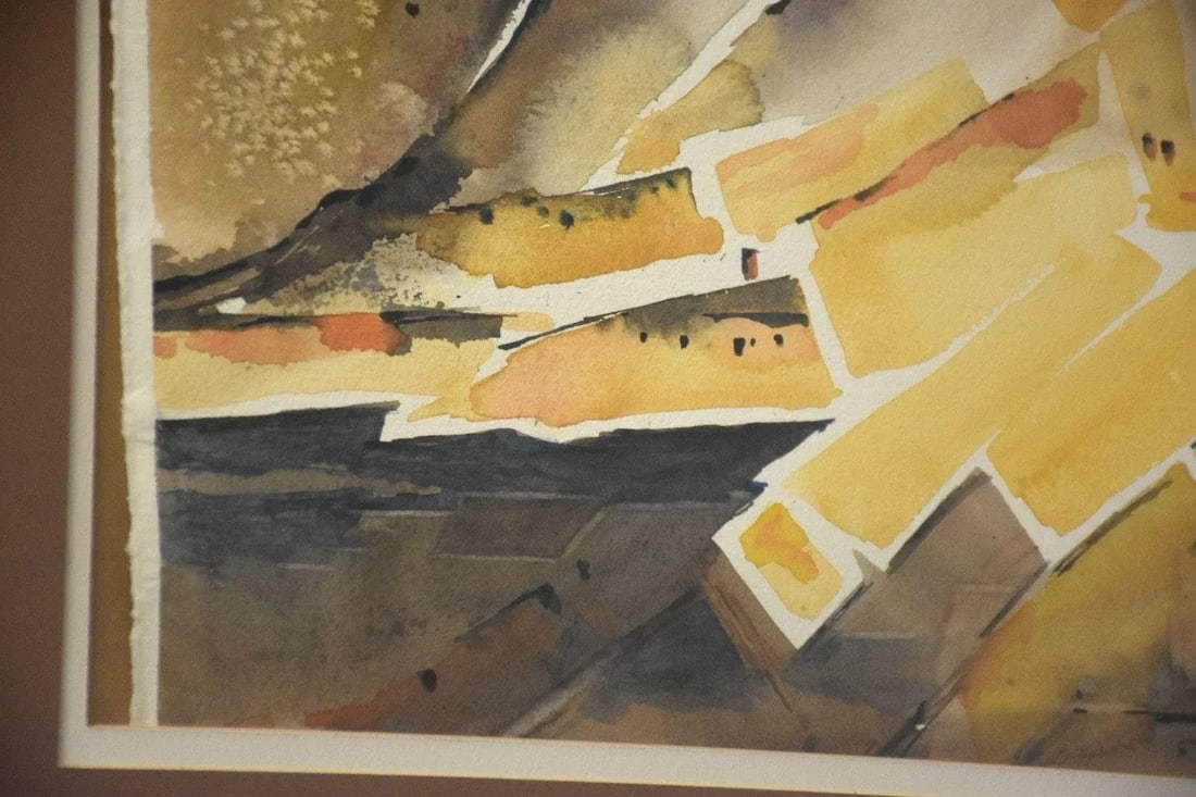 Mid Century Modern Abstract Watercolor Painting - 6