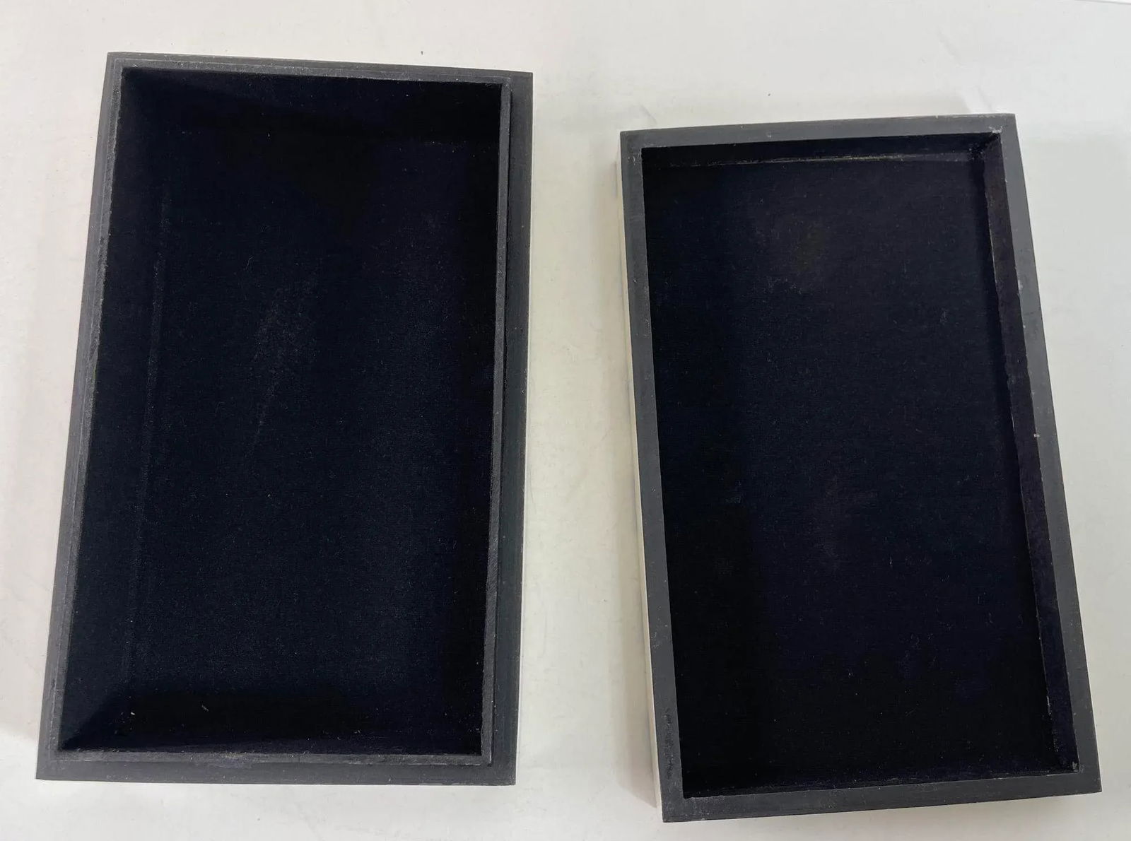 Ivory and Blue Chevron Bone Inlay Trinket Box - 7