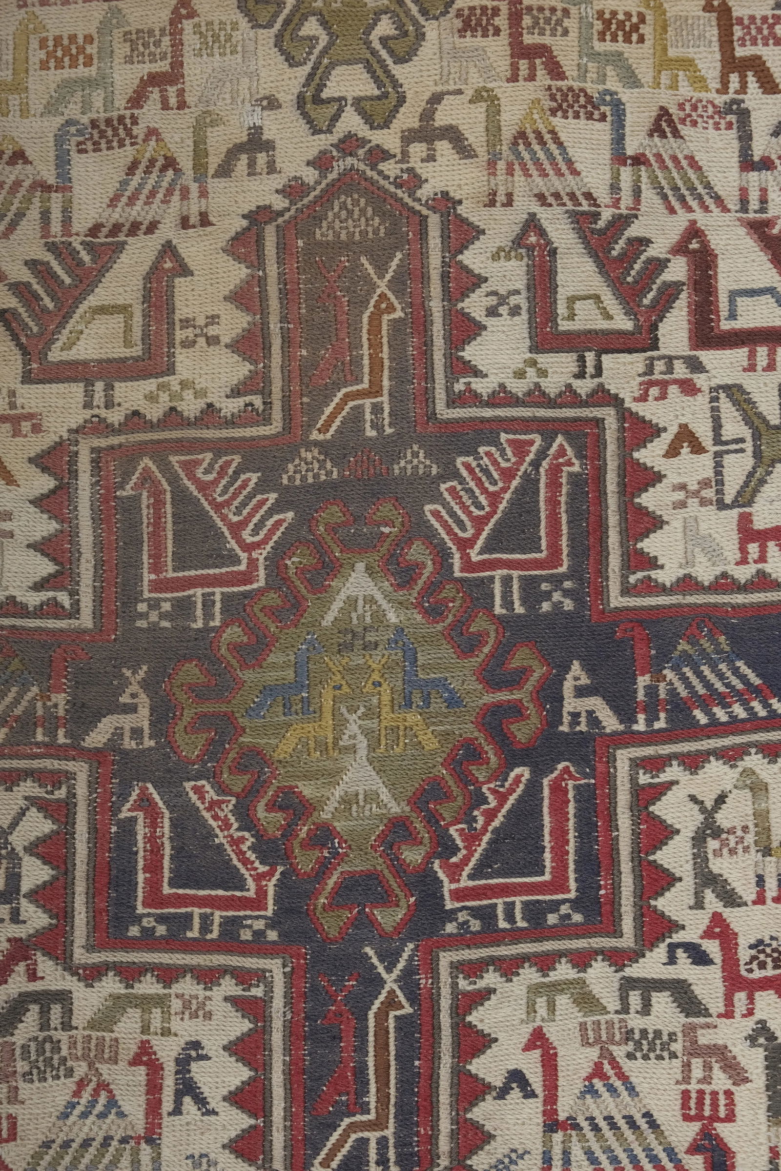 Animal Pattern Soumac Kilim Rug 2'4" X 6'4" - 10