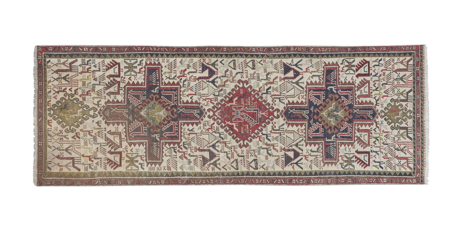 Animal Pattern Soumac Kilim Rug 2'4" X 6'4" - 2