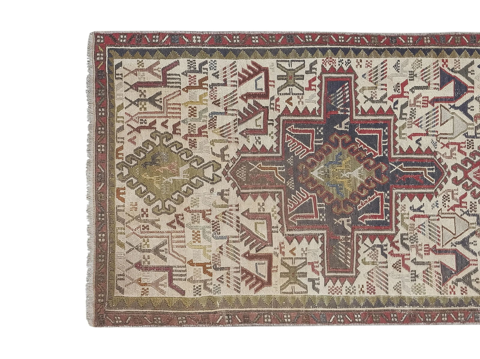 Animal Pattern Soumac Kilim Rug 2'4" X 6'4" - 3