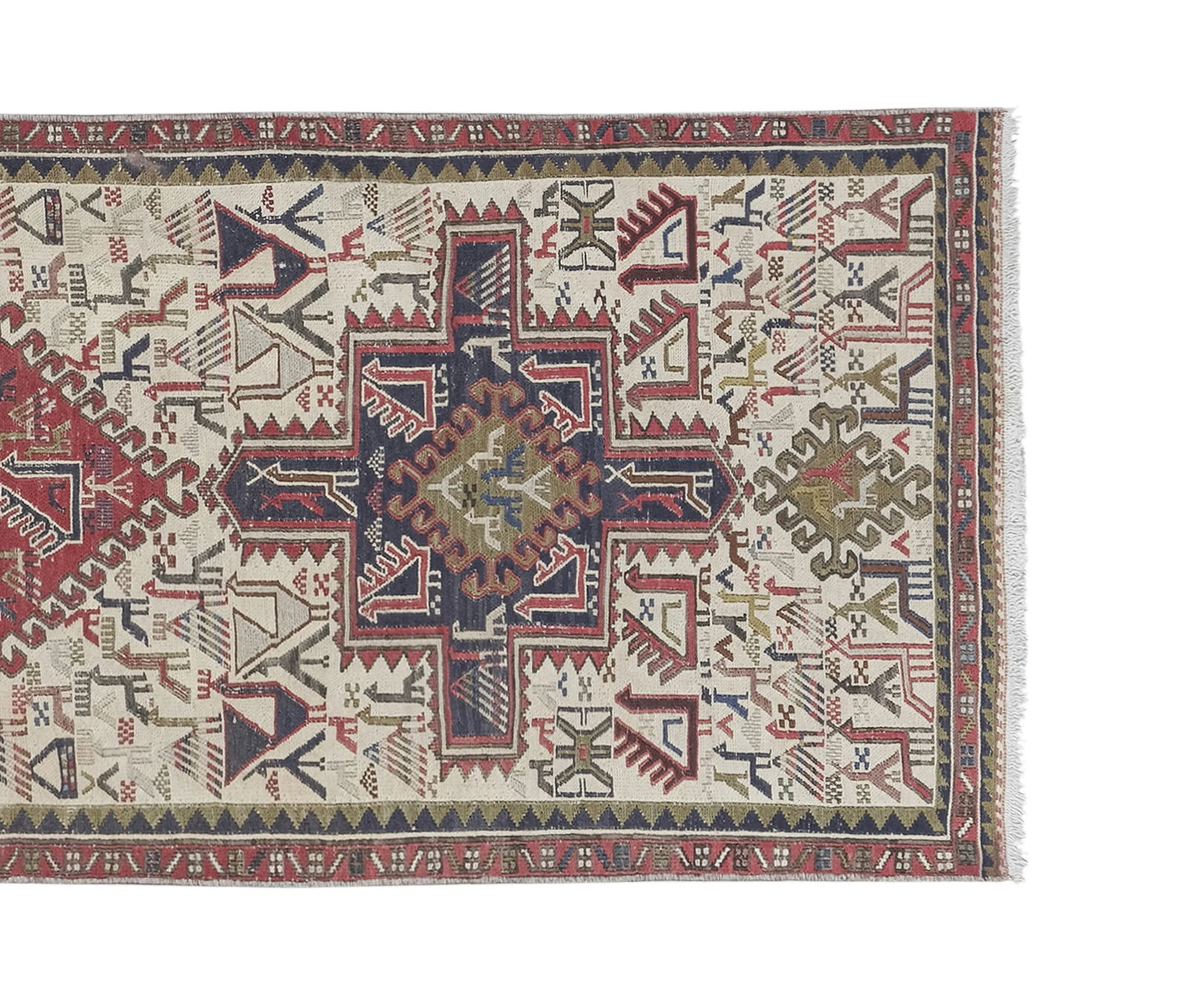 Animal Pattern Soumac Kilim Rug 2'4" X 6'4" - 4