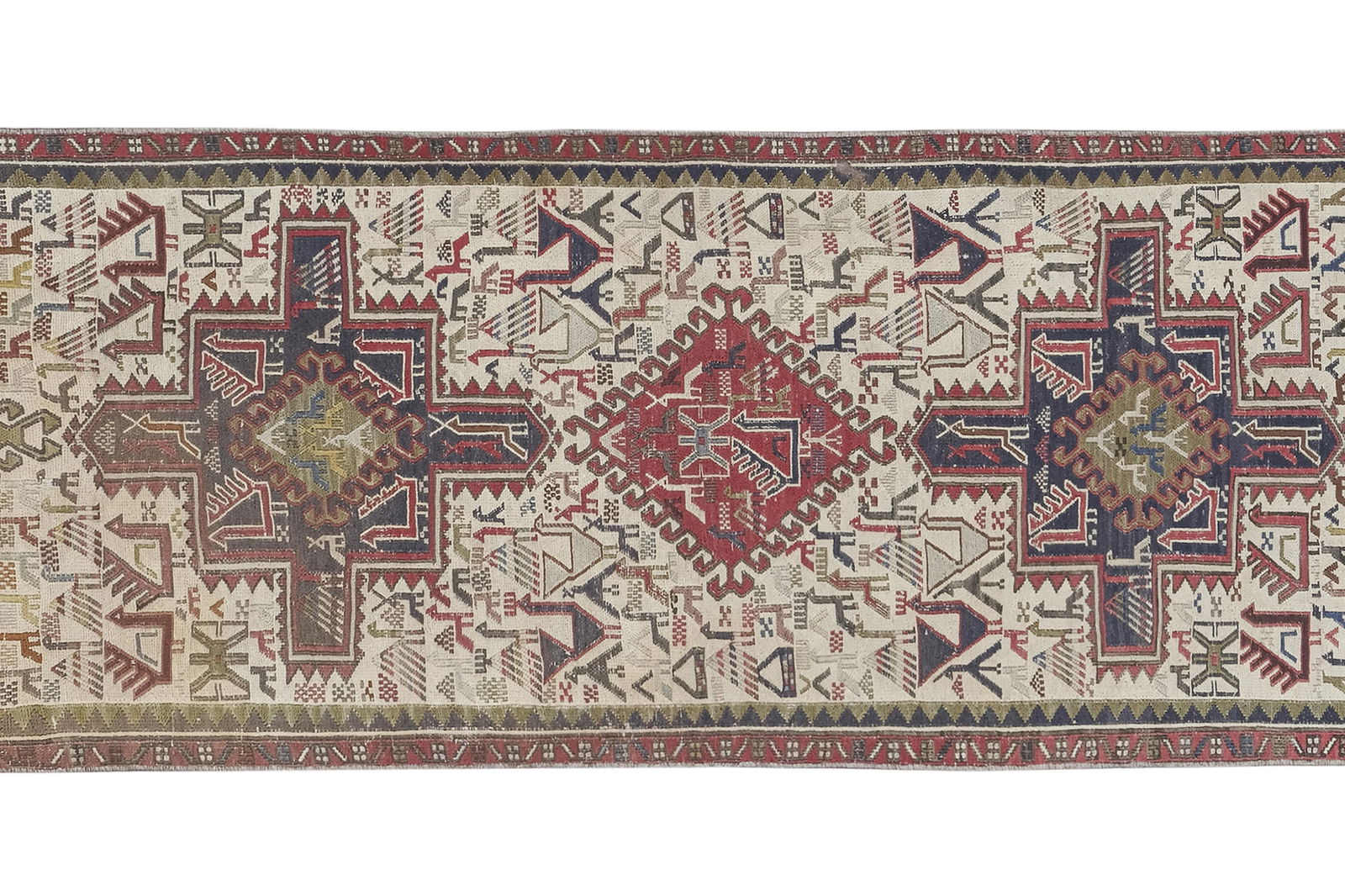 Animal Pattern Soumac Kilim Rug 2'4" X 6'4" - 5