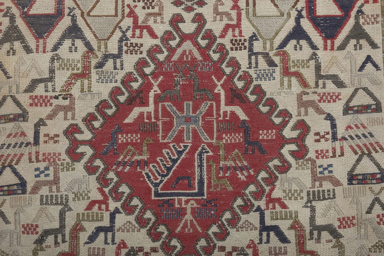 Animal Pattern Soumac Kilim Rug 2'4" X 6'4" - 7