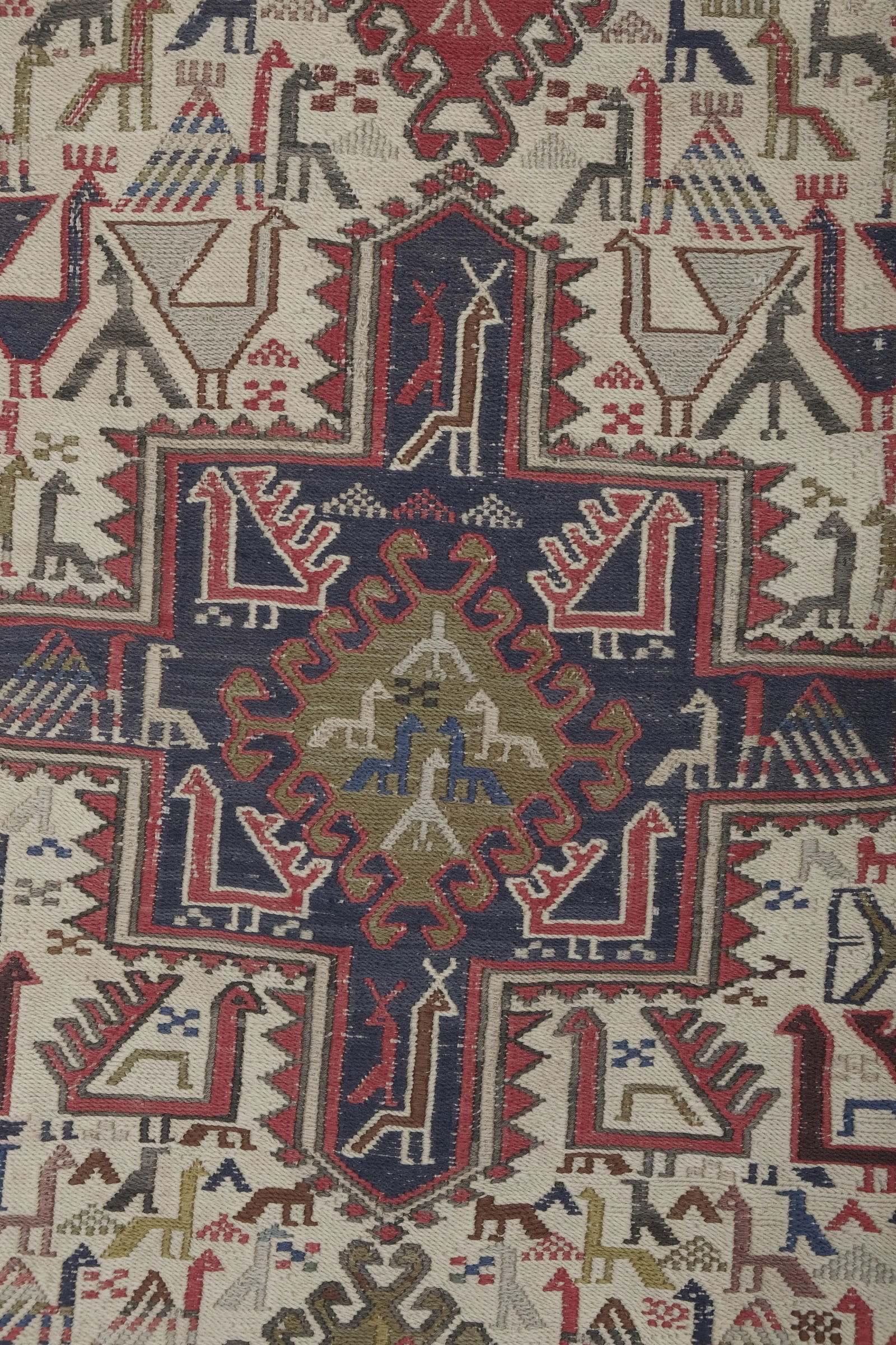 Animal Pattern Soumac Kilim Rug 2'4" X 6'4" - 8