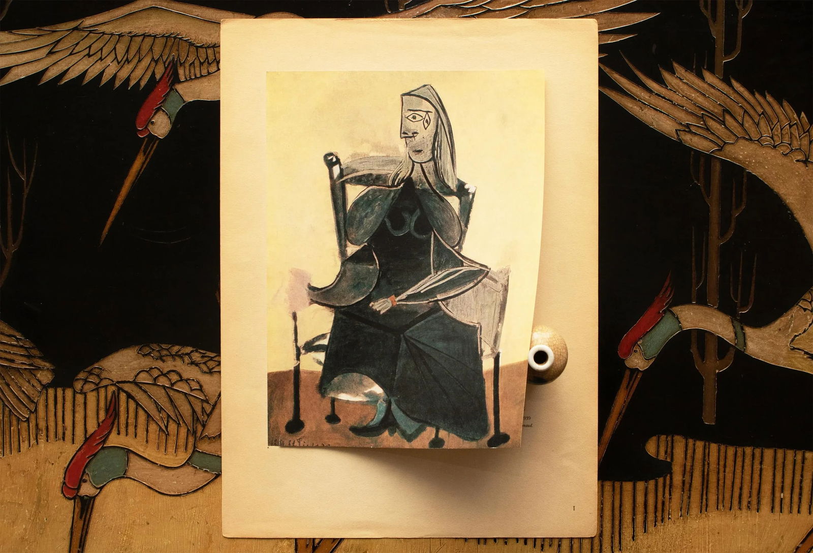 1943 After P. Picasso "Femme Assise", First French Edition Period Offset Lithograph - 7