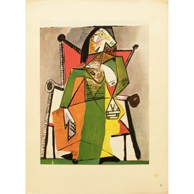 1943 After Picasso "Woman Seated in an Armchair", First Edition Period Offset Lithograph