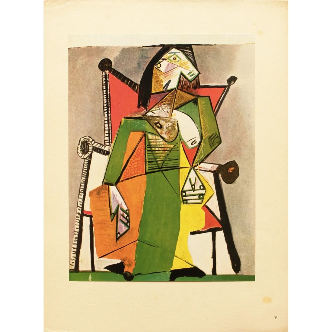 1943 After Picasso "Woman Seated in an Armchair", First Edition Period Offset Lithograph