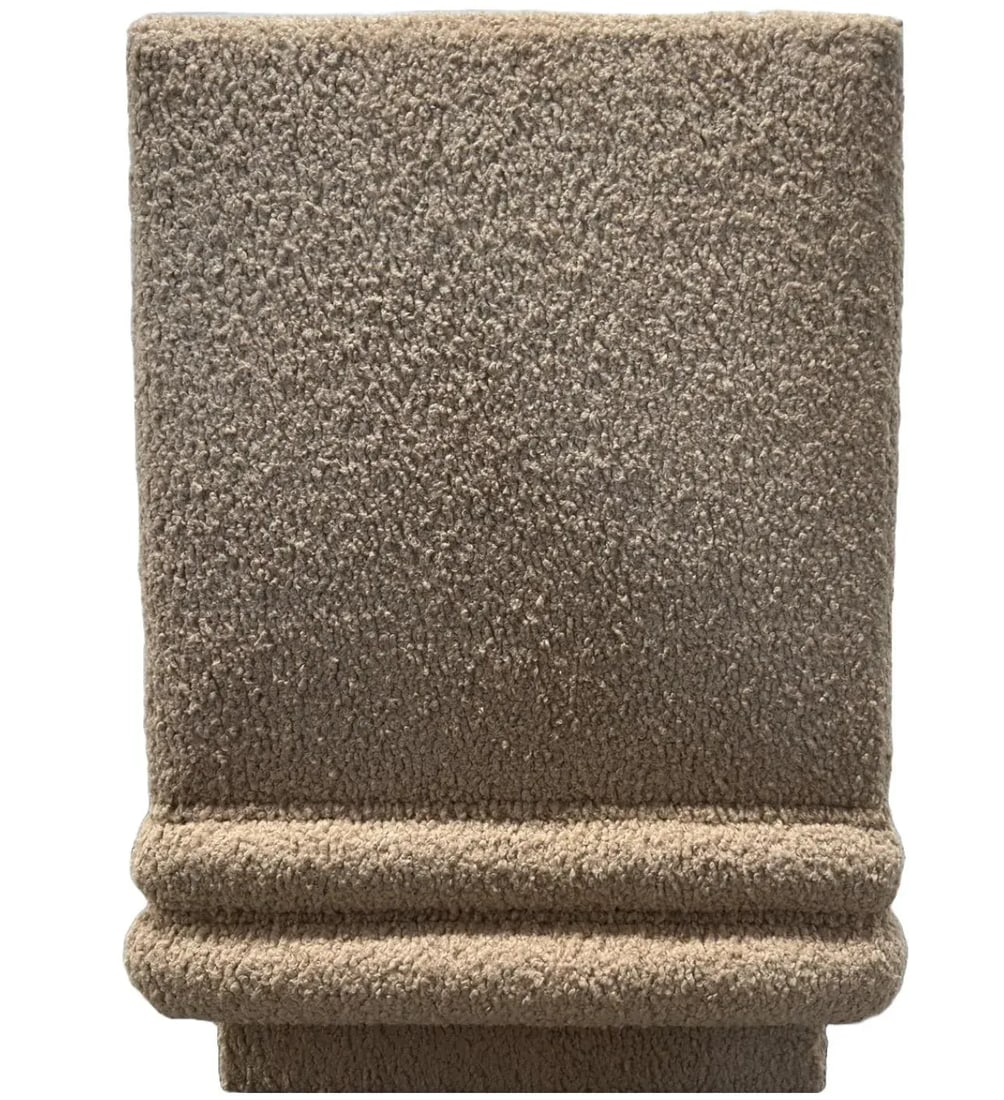 Armless Side Chair in Blush Bouclé on Casters - 4