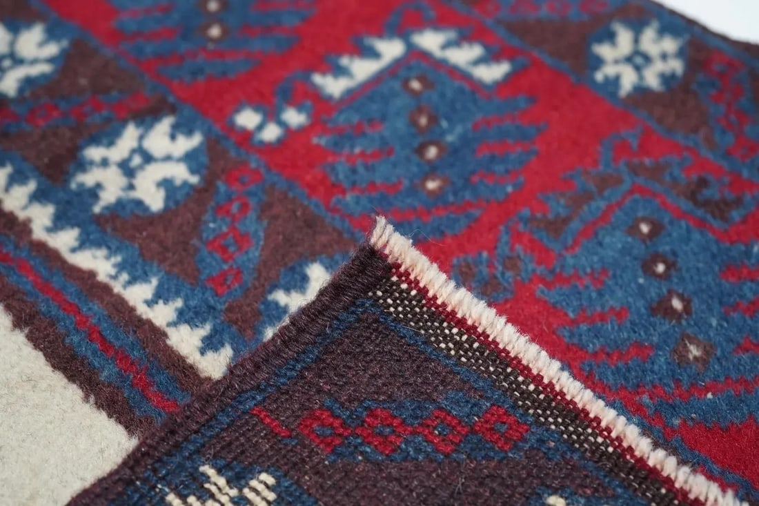 Vintage Afghan Rug 3'9'' x 6' - 11