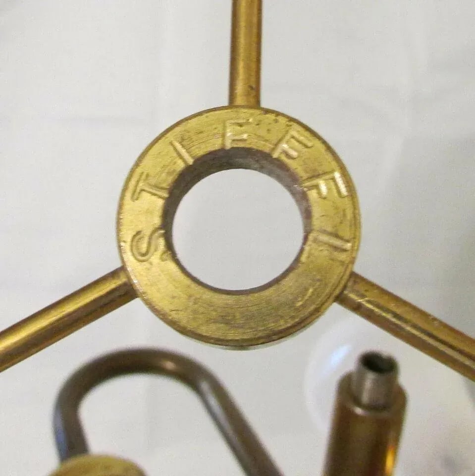 Vintage Brass & Marble Stiffel Neoclassical Table Lamp Roman Embossed Figures - 8