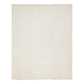 Modern Geometric Moroccan Style Wool Rug in Ivory