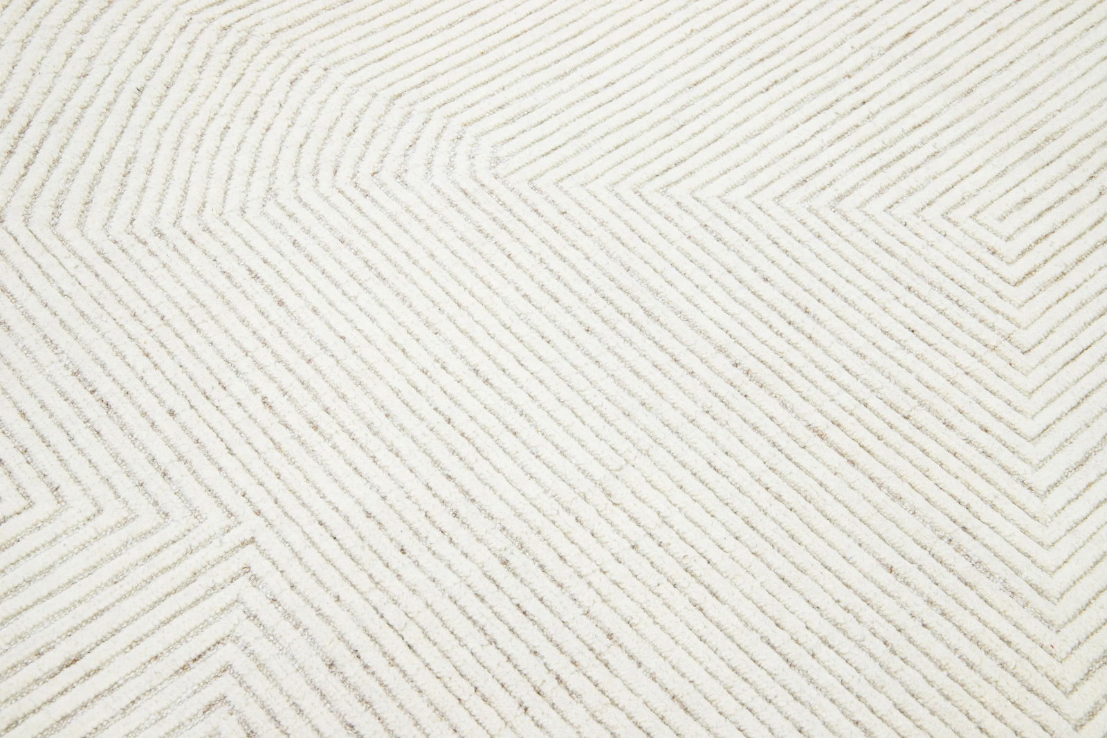 Modern Geometric Moroccan Style Wool Rug in Ivory - 8