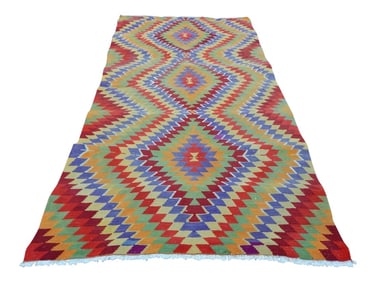 1970s Vintage Turkish Kilim Rug - 5"²4"³ × 9"²4"³