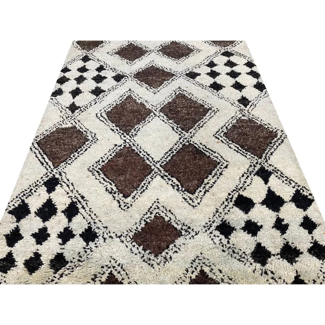 1990s Handwoven Moroccan Area Rug 3x5 - 2