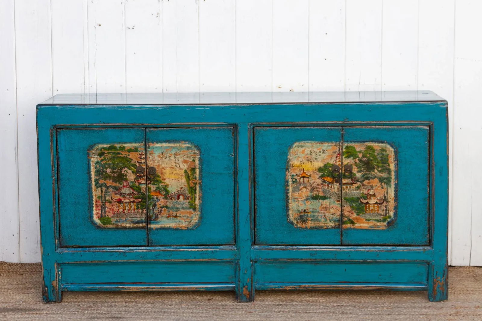 Long Azure Blue Chinese Sideboard - 3
