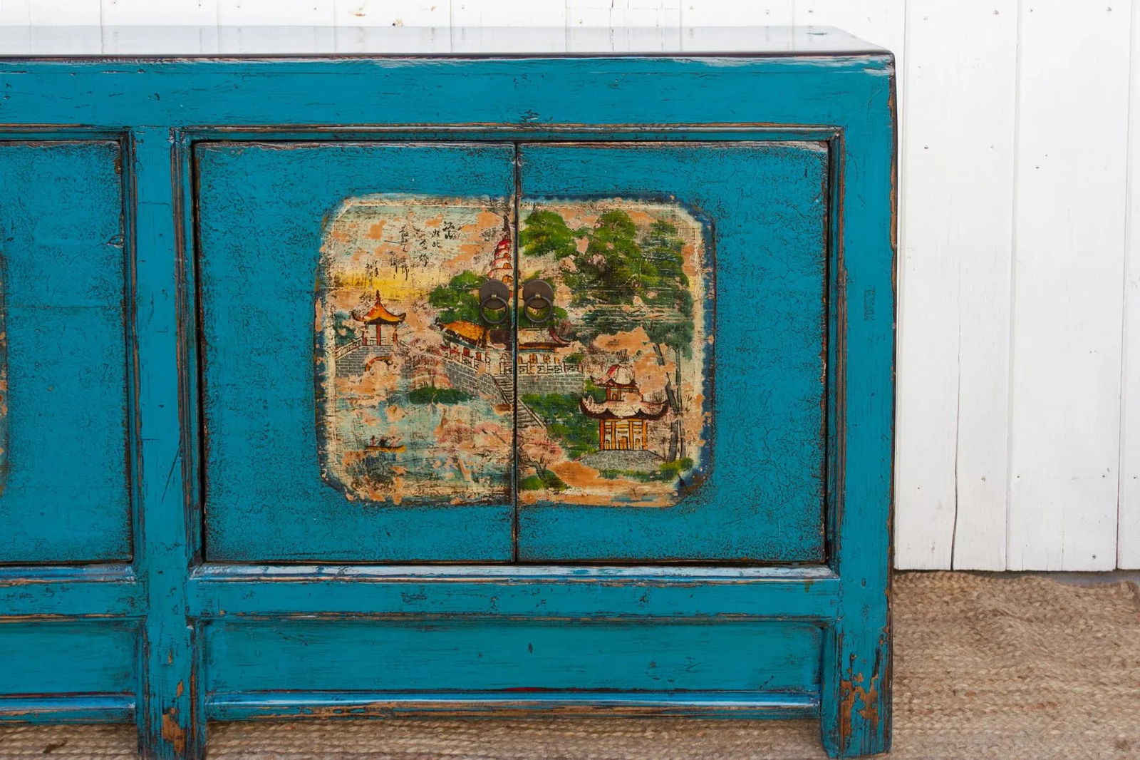 Long Azure Blue Chinese Sideboard - 5