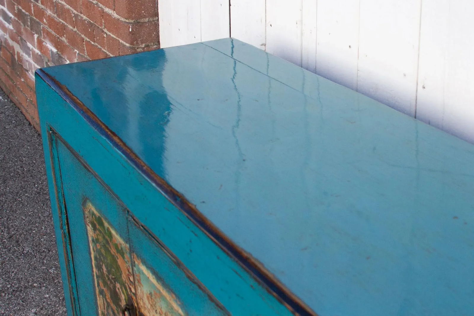 Long Azure Blue Chinese Sideboard - 7