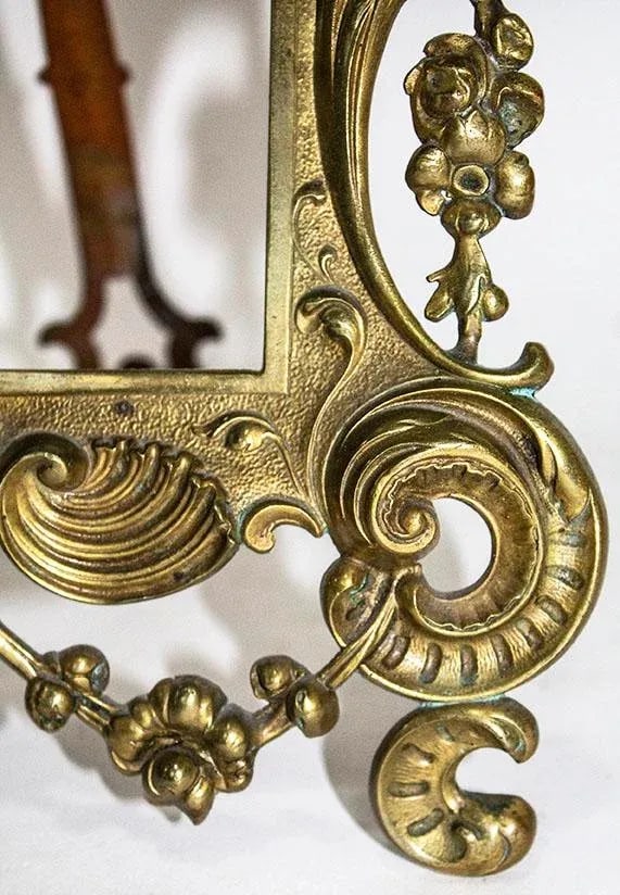 Elaborate French Gilt Bronze Picture Frame - Easel Back - 3