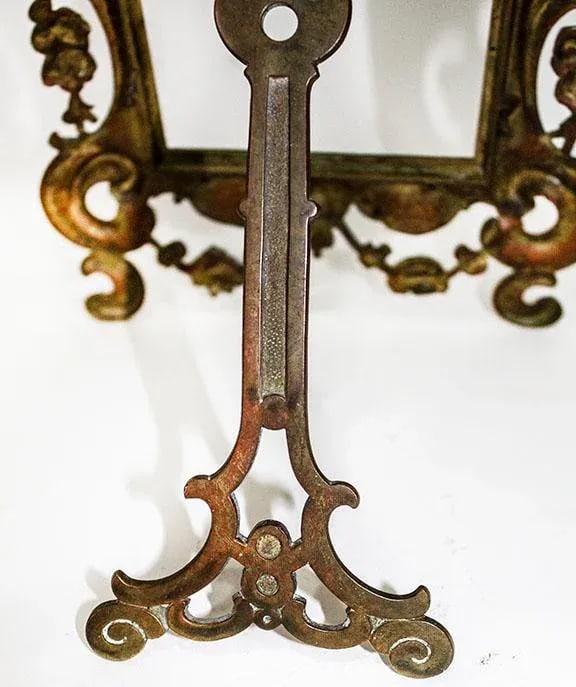 Elaborate French Gilt Bronze Picture Frame - Easel Back - 7