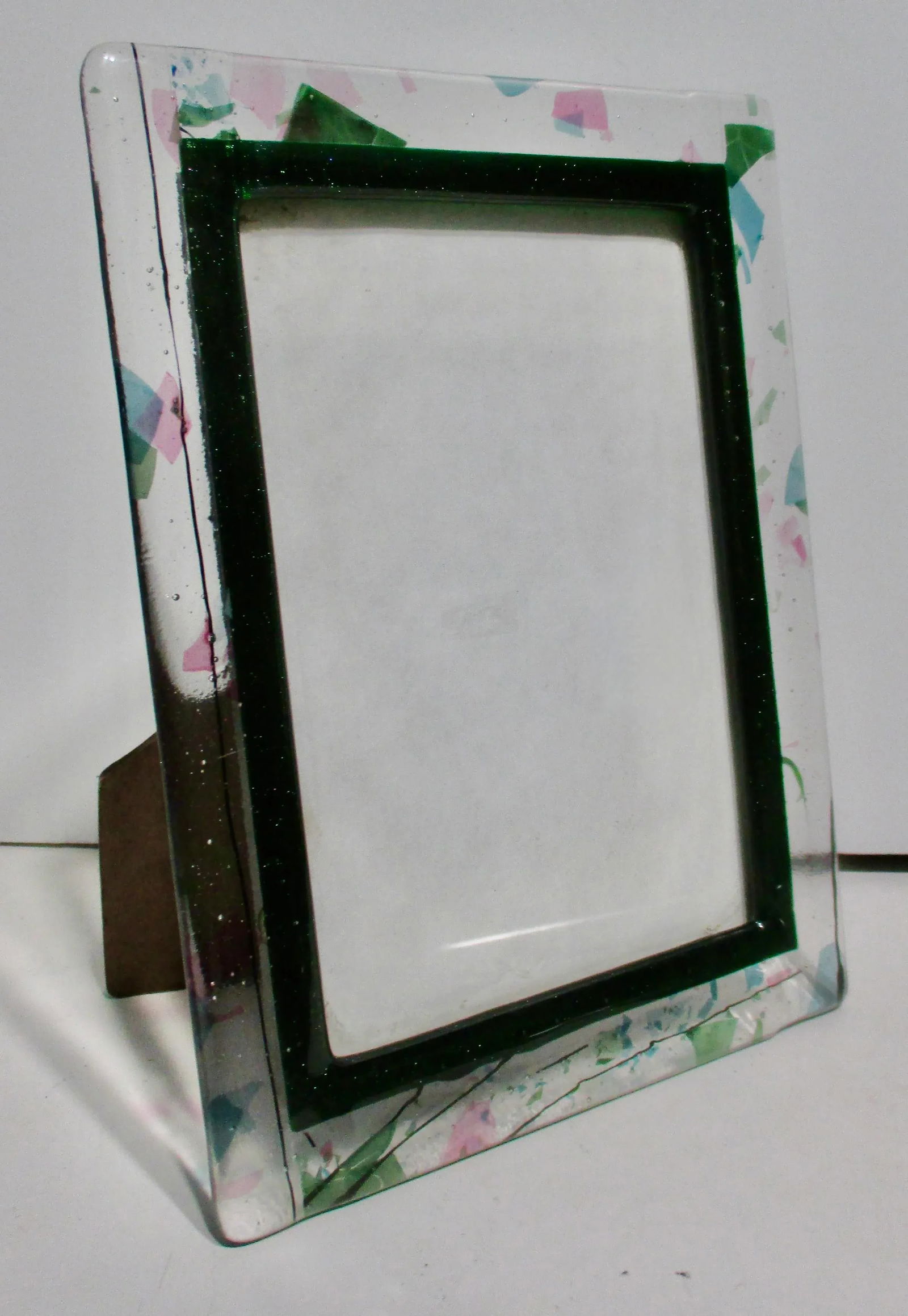 Dichroic Fused Art Glass Photo Frame Circa 80s' - 2