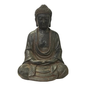 Iron Rustic Sitting Buddha Gautama Amitabha Shakyamuni Statue