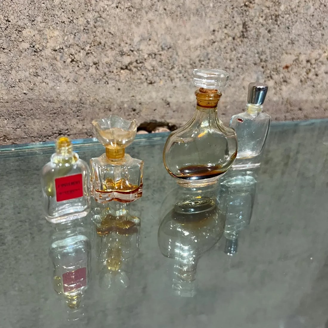 Vintage Paris Vanity Four Miniature Glass Perfume Bottles - 2