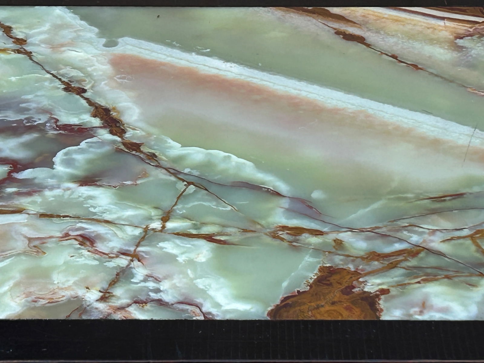 Vintage Brown Fabric Lacquer Rectangular Marble Stone Top Coffee Table - 11