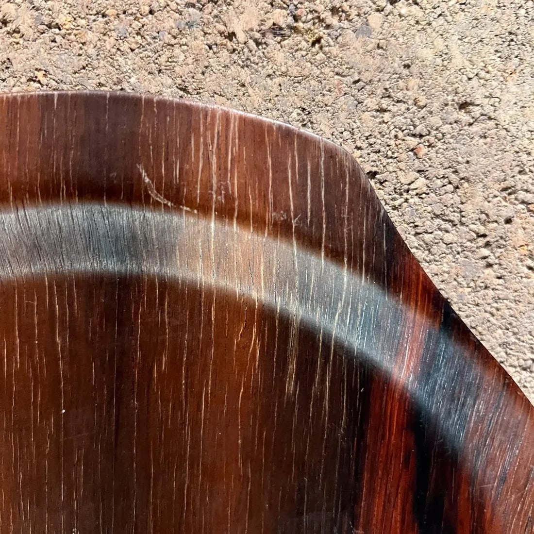 Mid-Century Modern Hostess Round Rosewood Bar Service Tray - 5