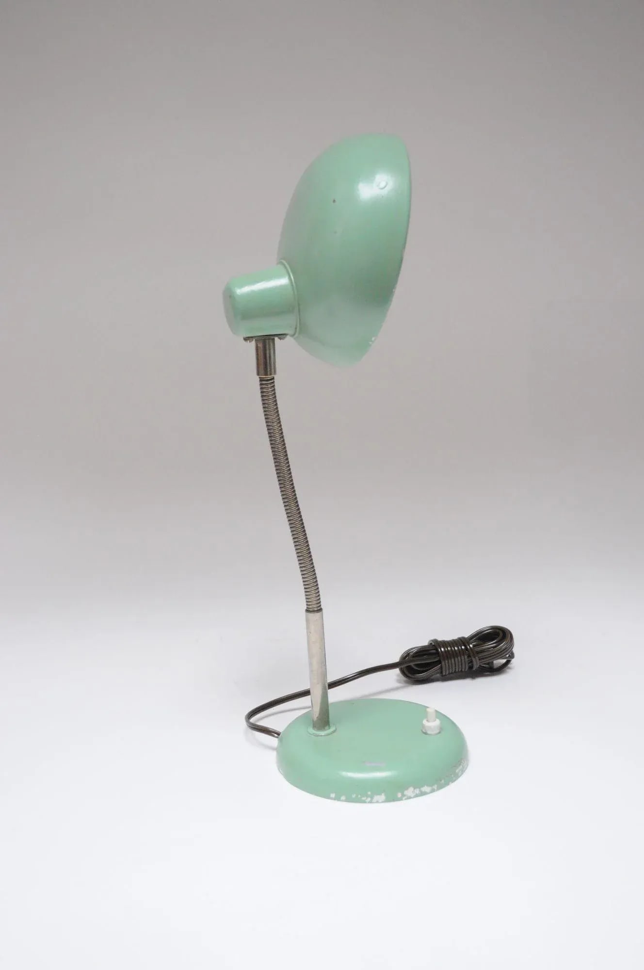 Petite German Modern Mint Green Gooseneck Task Lamp After Christian Dell - 2