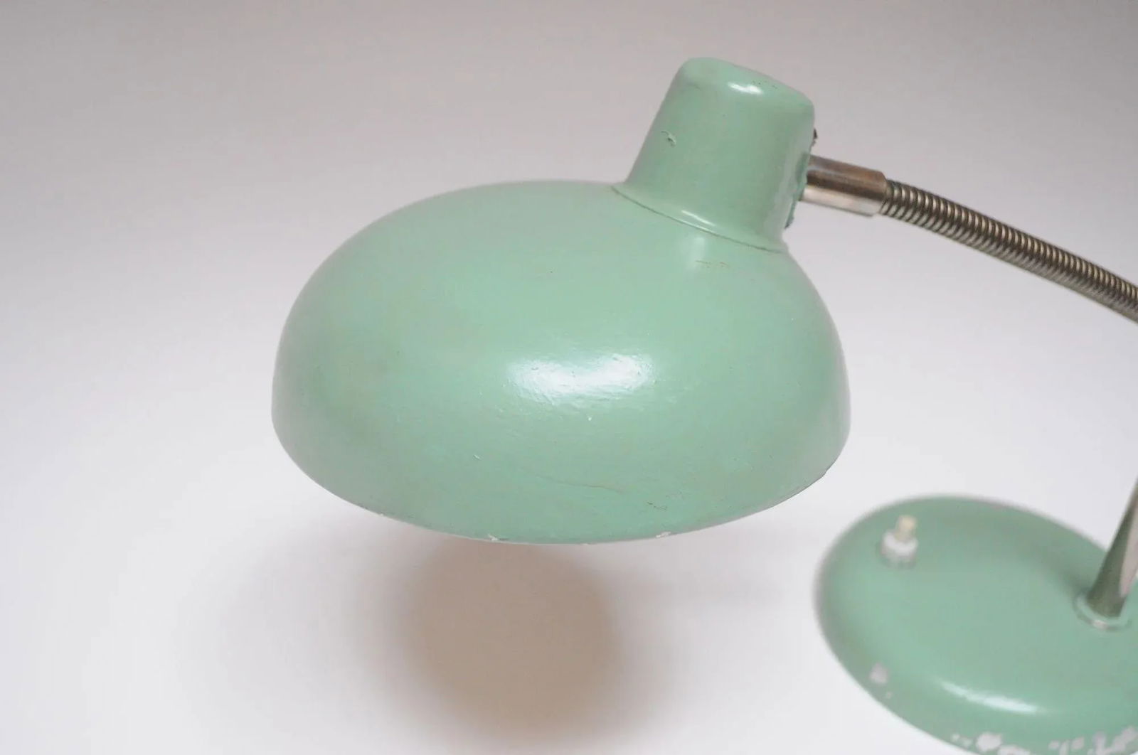 Petite German Modern Mint Green Gooseneck Task Lamp After Christian Dell - 6