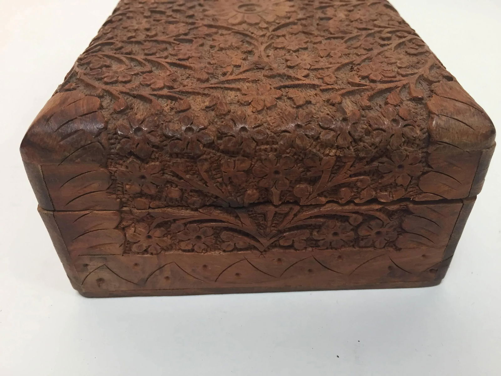 Anglo Raj Hand-Carved Decorative Box - 3