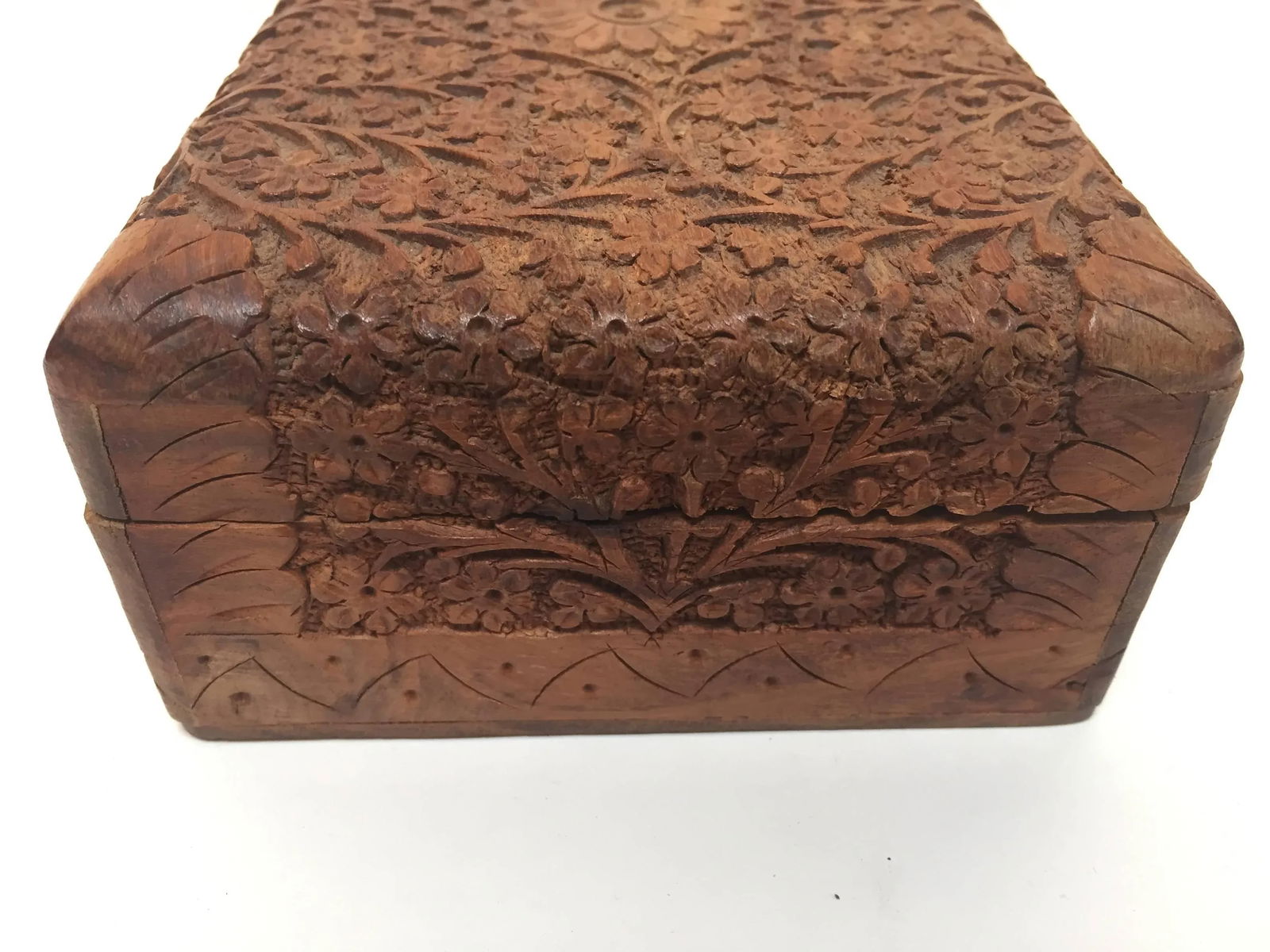 Anglo Raj Hand-Carved Decorative Box - 4