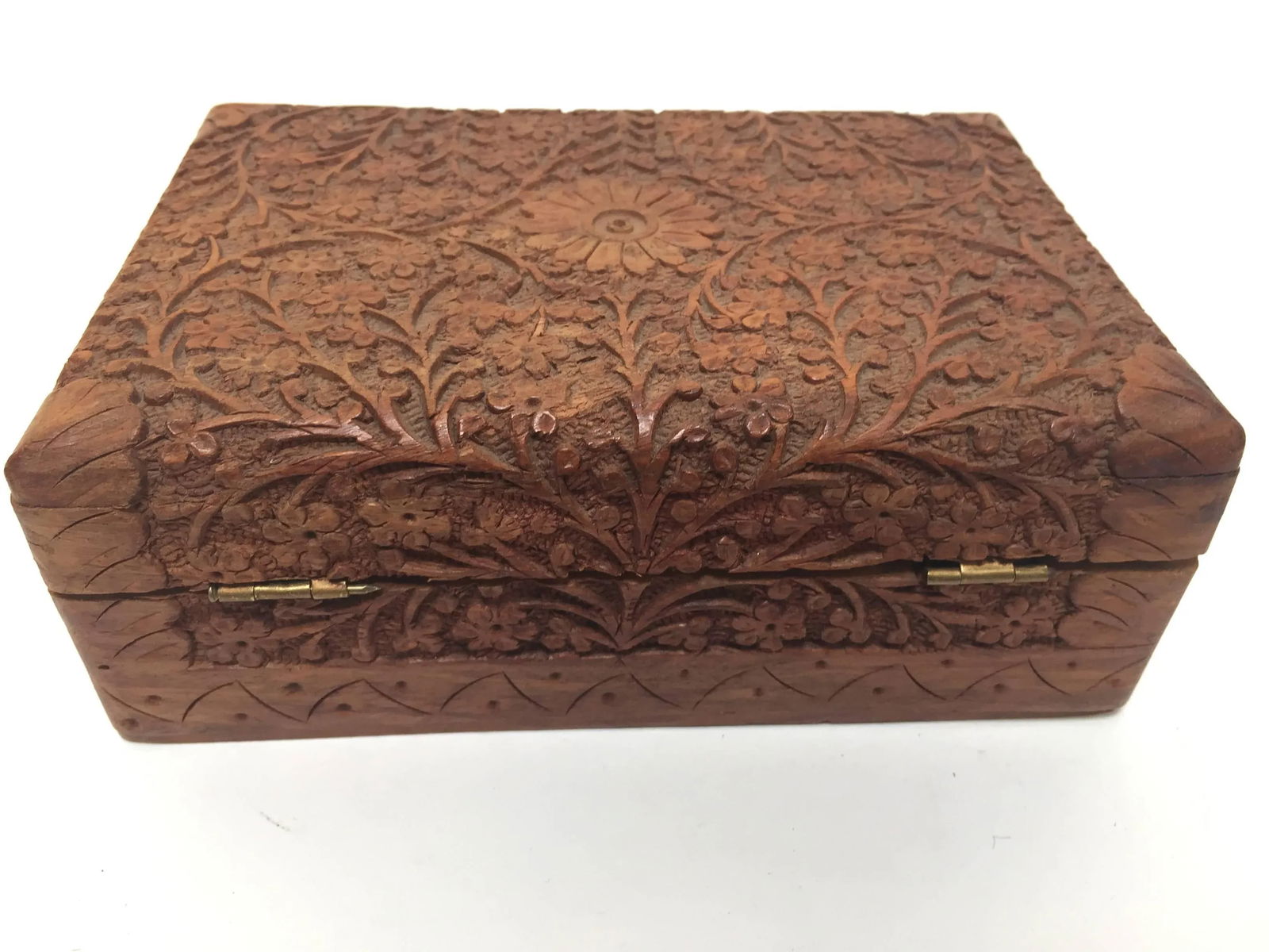 Anglo Raj Hand-Carved Decorative Box - 5