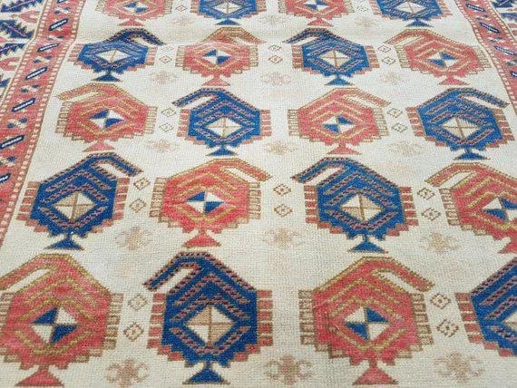 1970s Vintage Turkish Wool Rug - 3"²7"³ × 5"²10"³ - 4