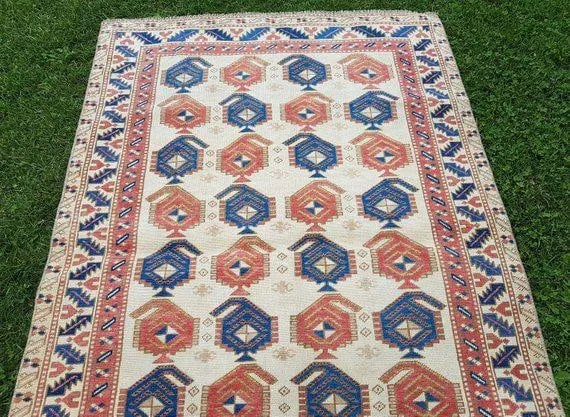 1970s Vintage Turkish Wool Rug - 3"²7"³ × 5"²10"³ - 7