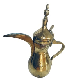 Middle Eastern Dallah Islamic Arabic Brass Coffee Pot