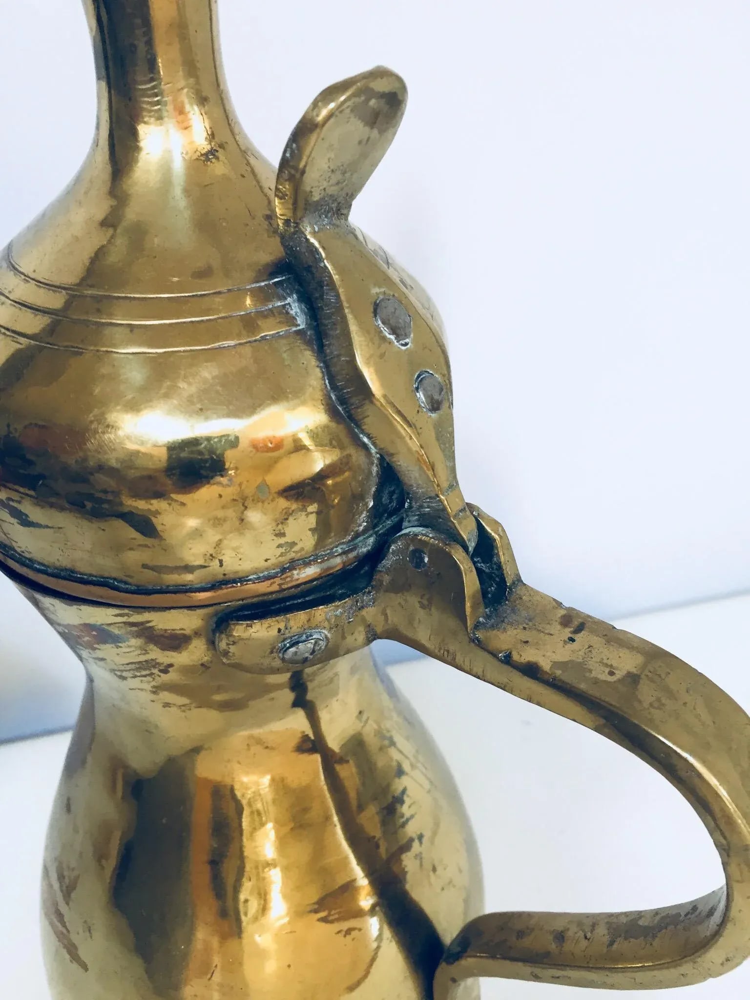 Middle Eastern Dallah Islamic Arabic Brass Coffee Pot - 4