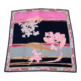Vintage Gorgeous Pink Silk Scarf by Leonard, Paris