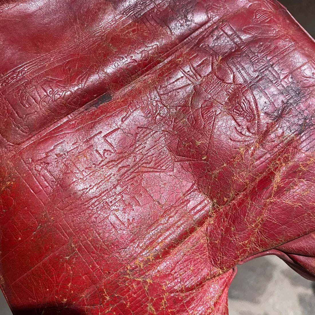 1950s Moroccan Camel Stool Red Leather - 12