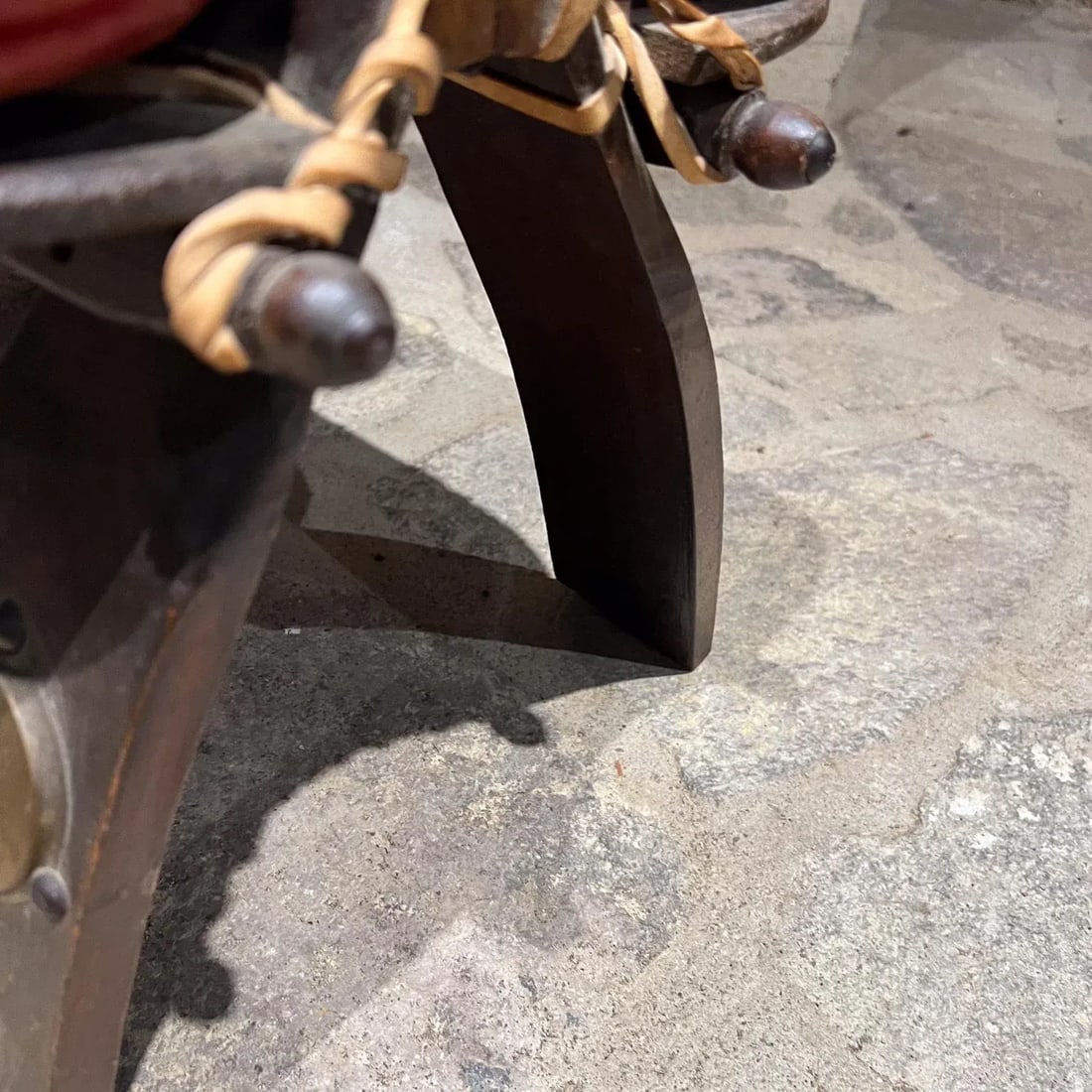 1950s Moroccan Camel Stool Red Leather - 8