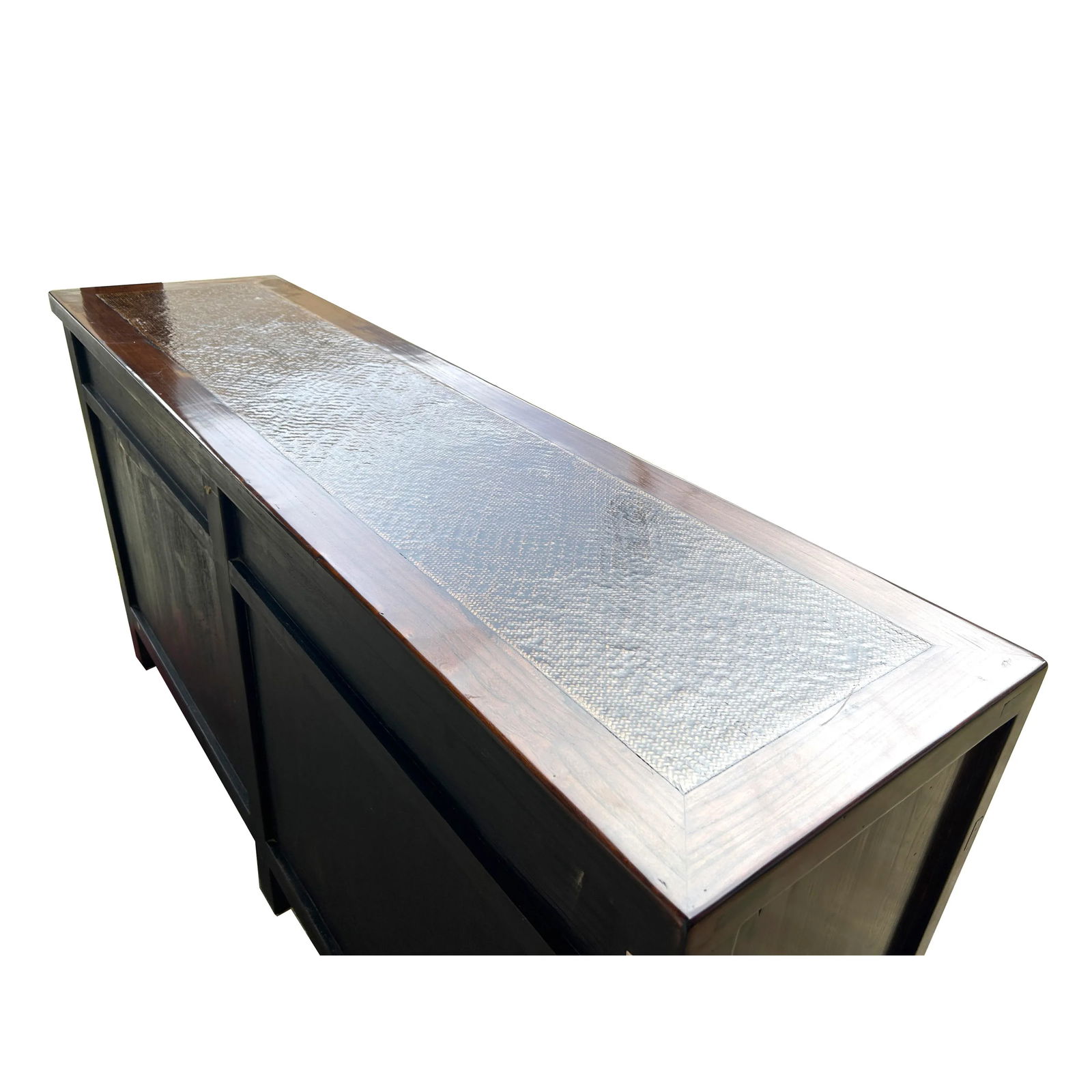 Oriental Brown Rattan Top 4 Drawers Credenza Buffet Sideboard Console Cabinet - 5