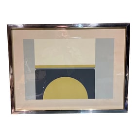 1969 Fran DeBellas Lithograph Abstract Optical Art