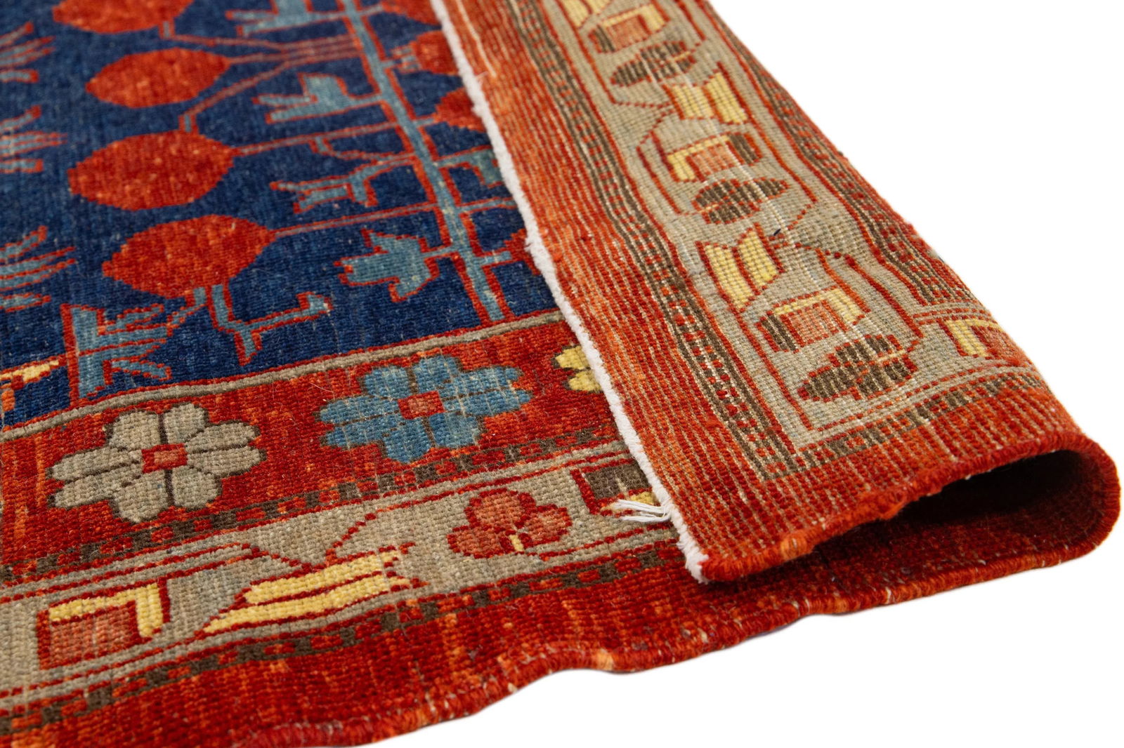 Modern Khotan Handmade Wool Rug in Blue With Allover Motif - 5