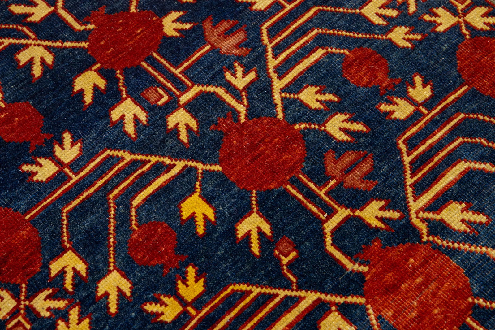 Modern Khotan Handmade Wool Rug in Blue With Allover Motif - 8