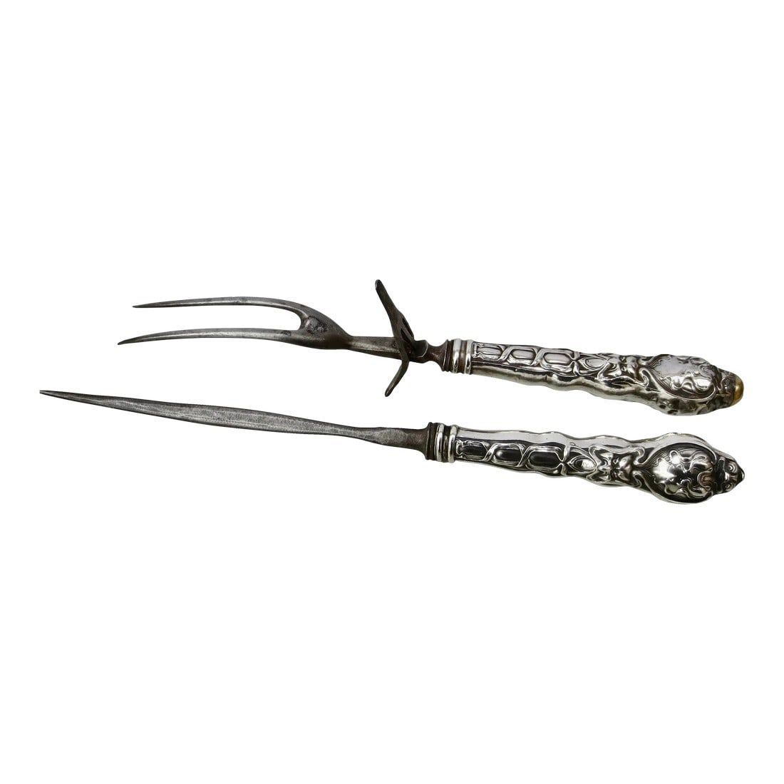 Art Nouveau Steel Carving Set - a Set of 2 (1 of 7)