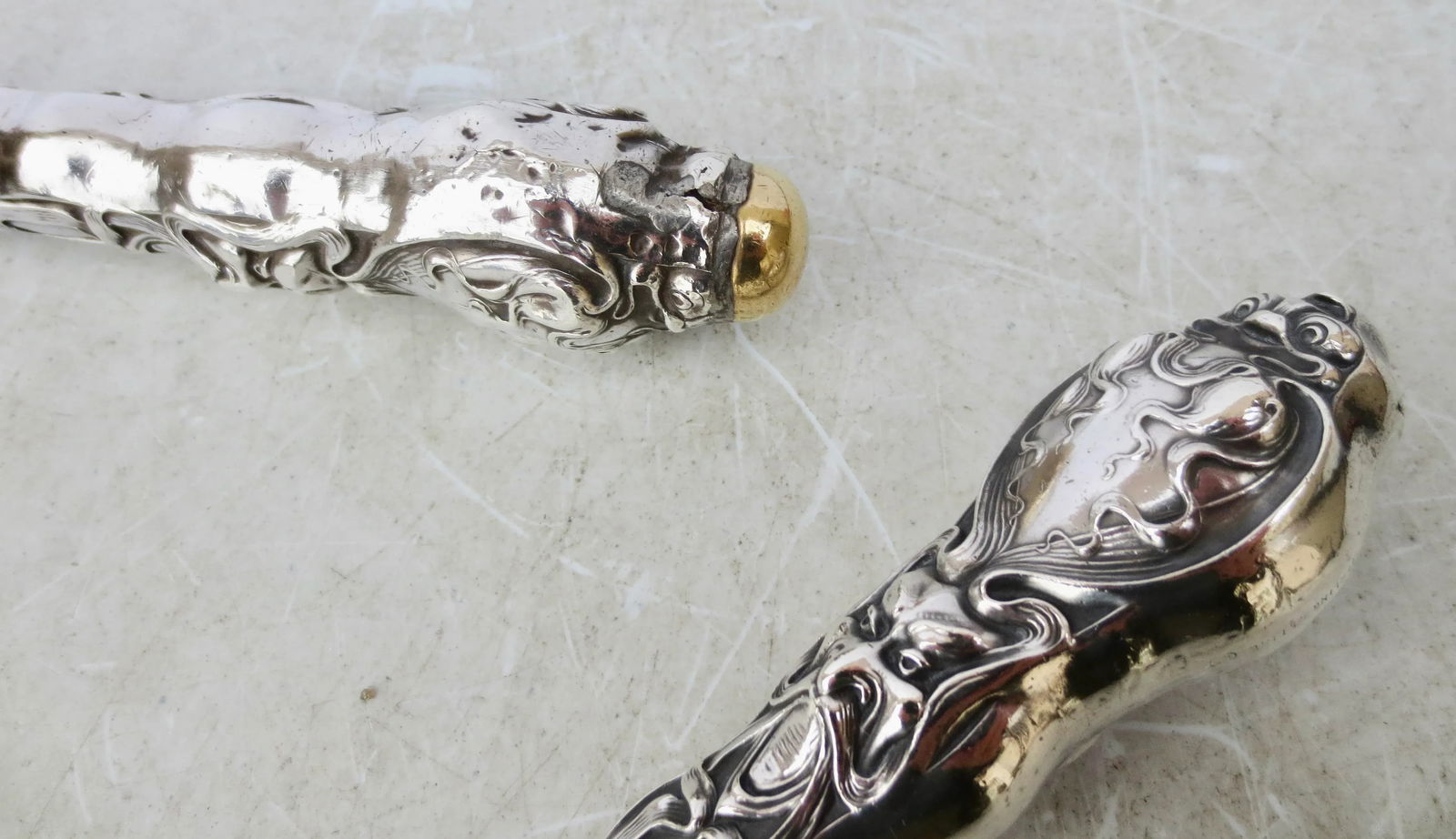 Art Nouveau Steel Carving Set - a Set of 2 - 5