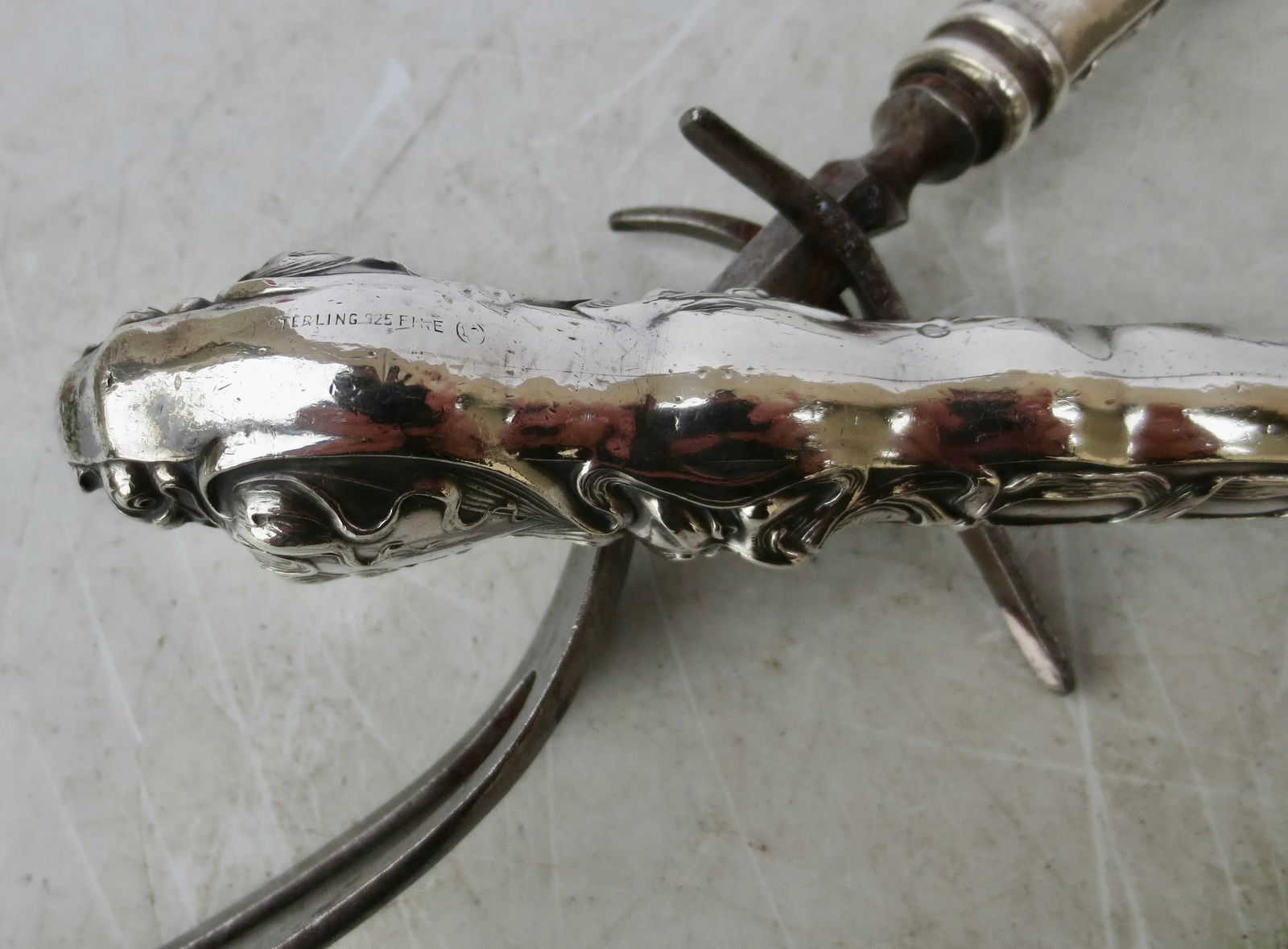 Art Nouveau Steel Carving Set - a Set of 2 - 7